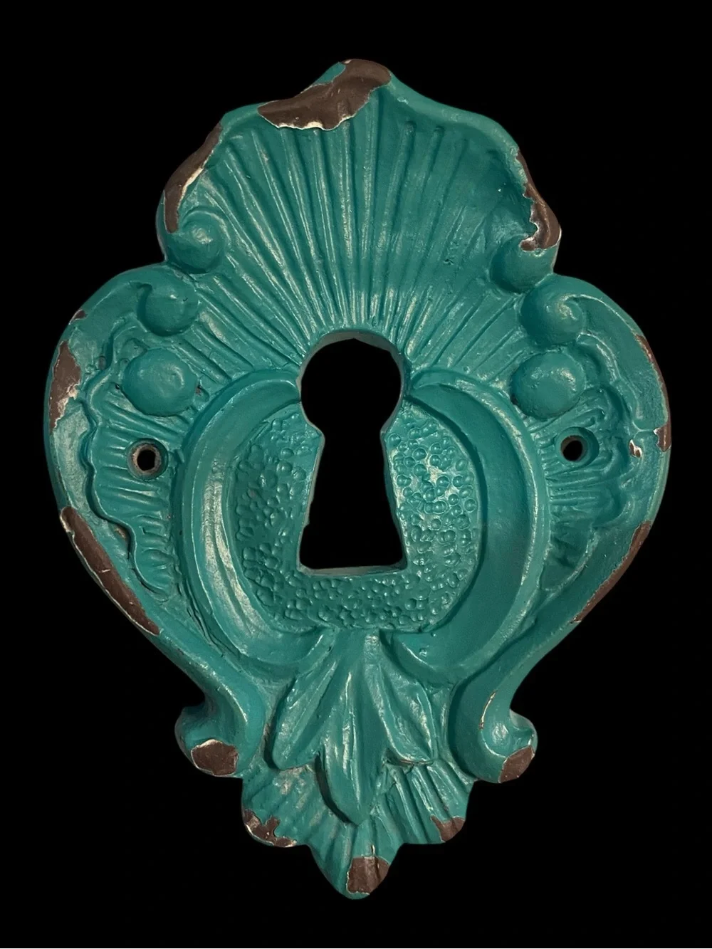 Ornate Decorative Multicolor Distressed Ceramic KeyHoles Whimsical Vintage Style